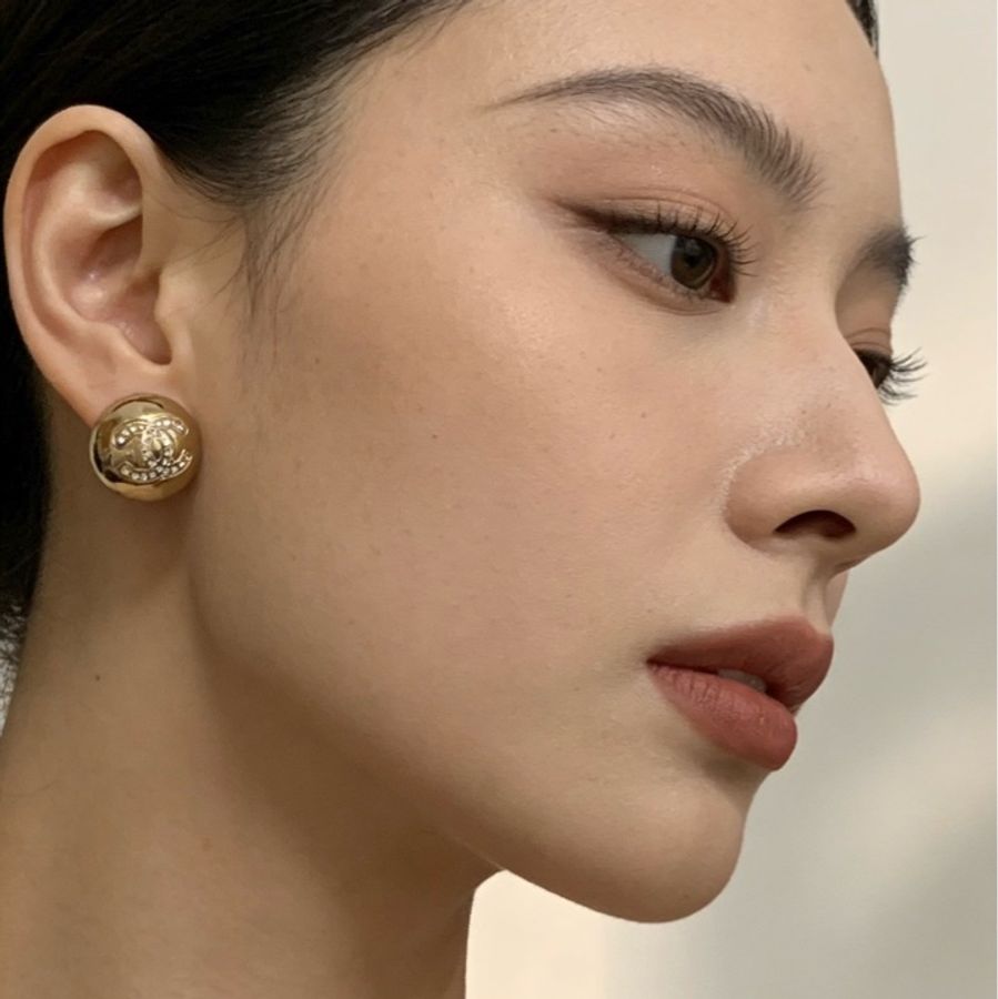 *SHIHNA名牌精品* CHANEL 水鑽雙C耳釘-3