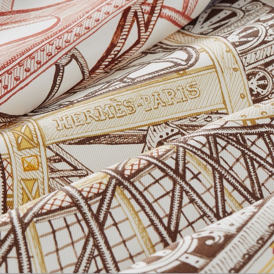 📤 全新 現貨 🧡 Hermes Scarf 90 絲巾 方巾 圍巾🧣Chevaux d'Hephaistos 赫菲斯托斯之馬 啡色/白色-2