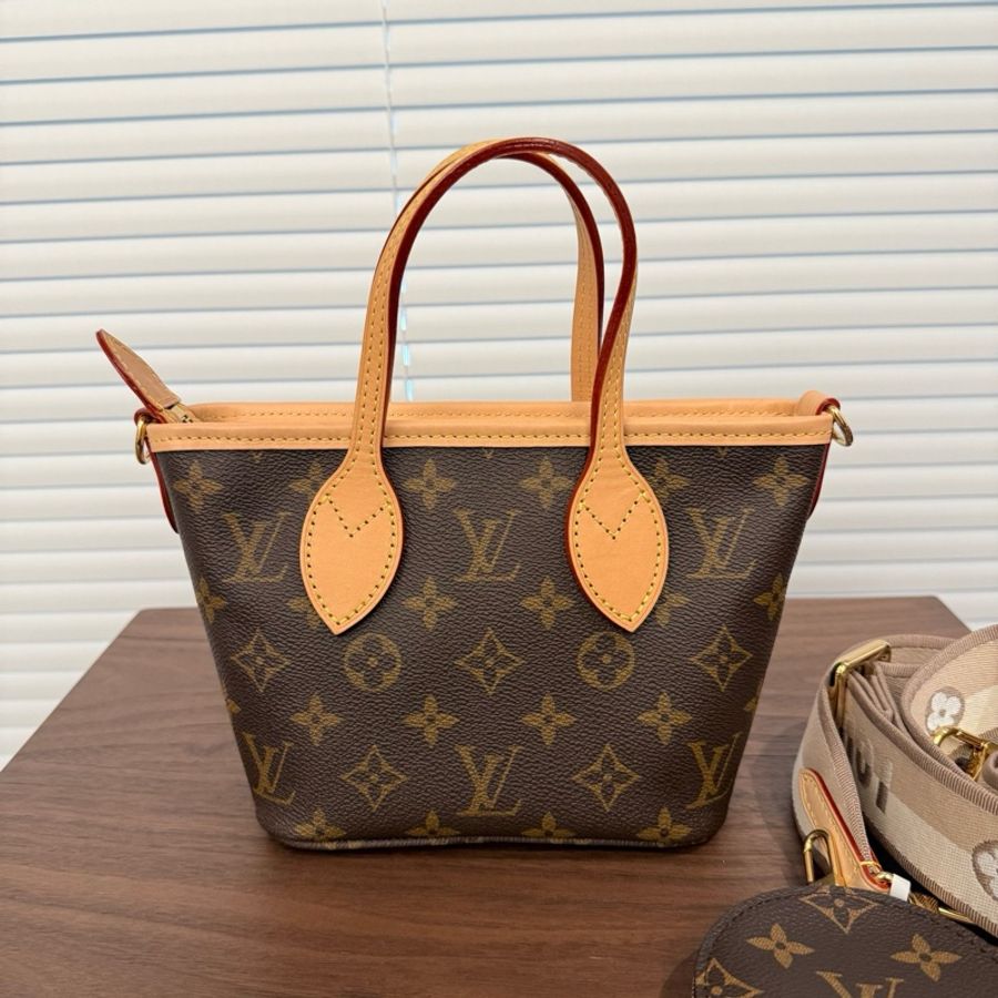 LV 路易威登 老花never full bb 手提包斜背包 芯片款-1