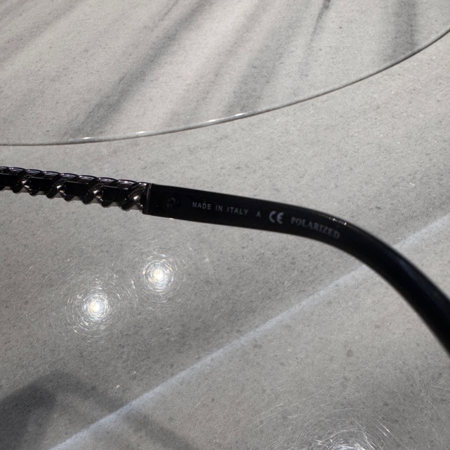 甜售香奈兒Chanel爆款銀鏈皮穿鏈太陽眼鏡 墨鏡黑框墨鏡-2