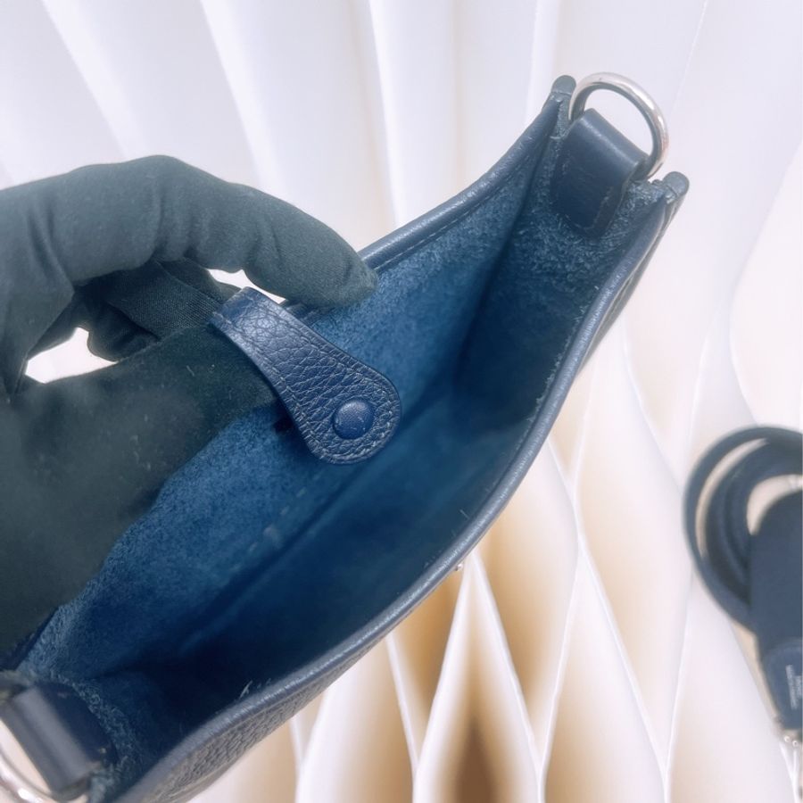 Hermes mini evelyne 深藍色銀釦 C-9