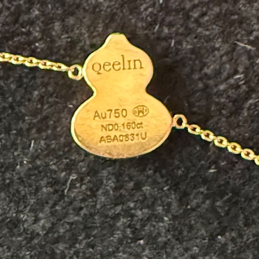 麒麟Qeelin Wulu系列紅瑪瑙鑲鑽葫蘆手鍊 附件,盒,卡-5