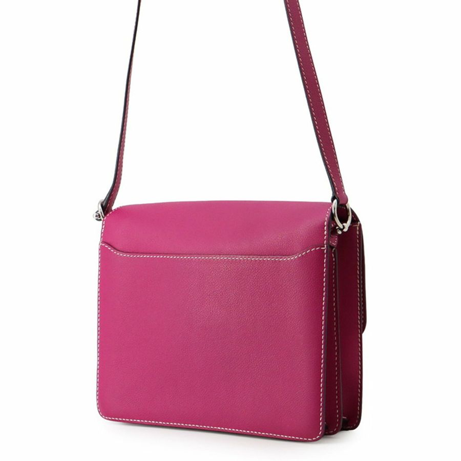 Hermes Sac Lauris 23 玫瑰紫 Evercolor A 印章 HERMES 手提包-1