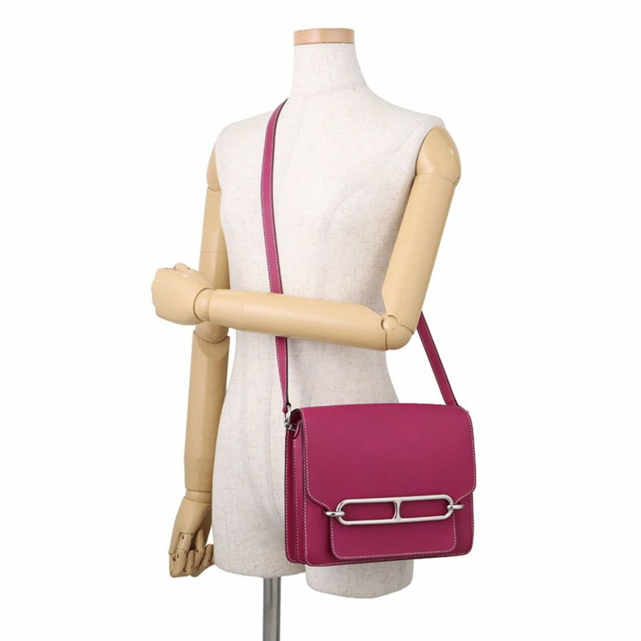 Hermes Sac Lauris 23 玫瑰紫 Evercolor A 印章 HERMES 手提包-3