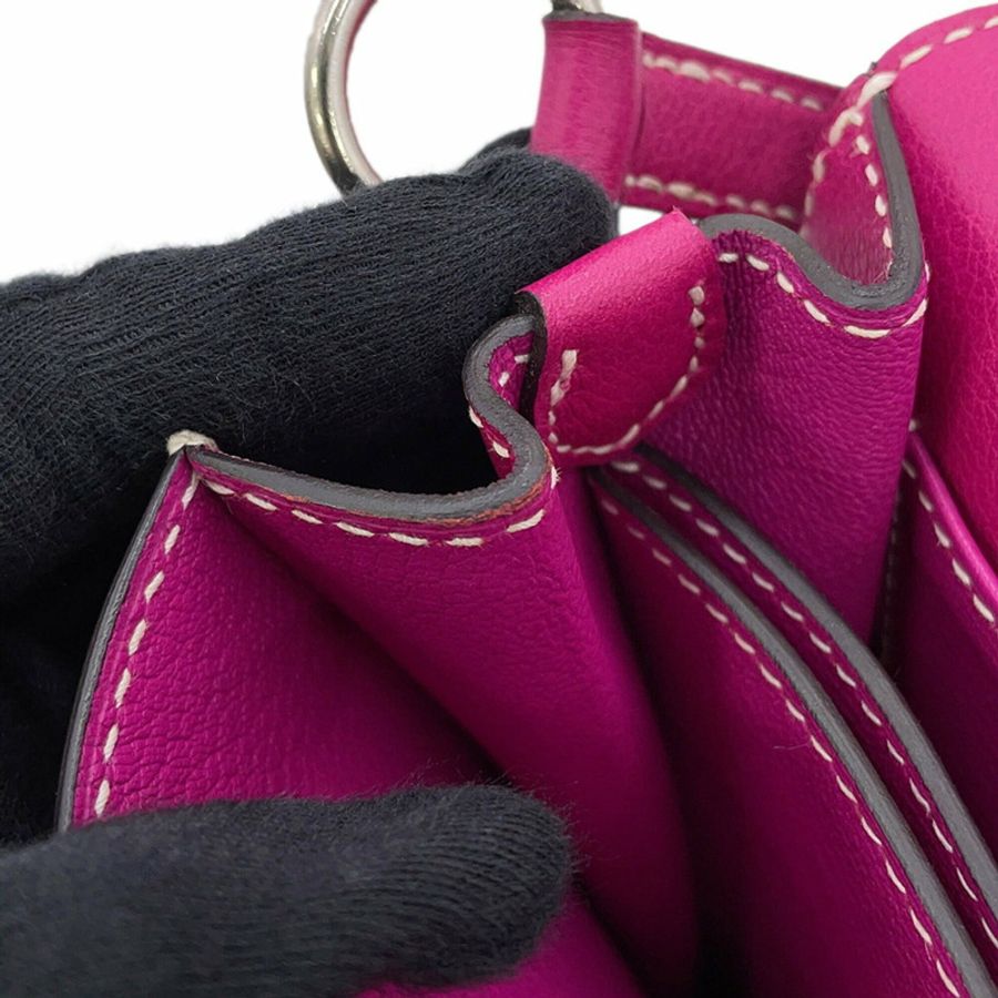 Hermes Sac Lauris 23 玫瑰紫 Evercolor A 印章 HERMES 手提包-10