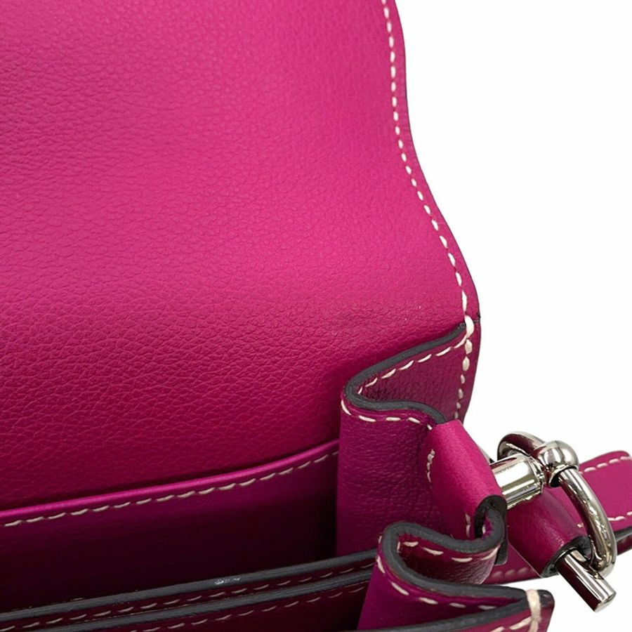 Hermes Sac Lauris 23 玫瑰紫 Evercolor A 印章 HERMES 手提包-11