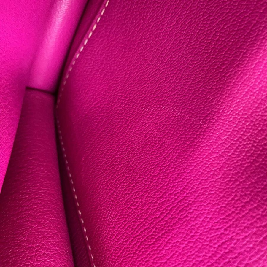 Hermes Sac Lauris 23 玫瑰紫 Evercolor A 印章 HERMES 手提包-12