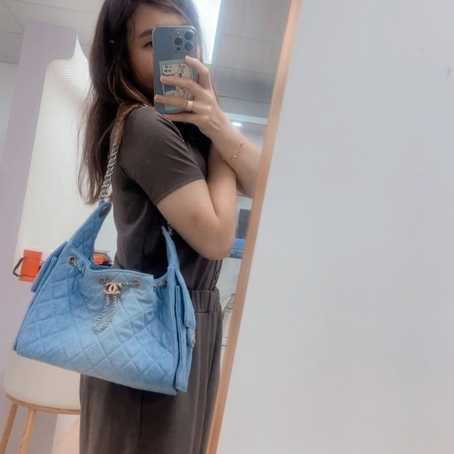 Chanel 25 牛仔小號肩背包-12