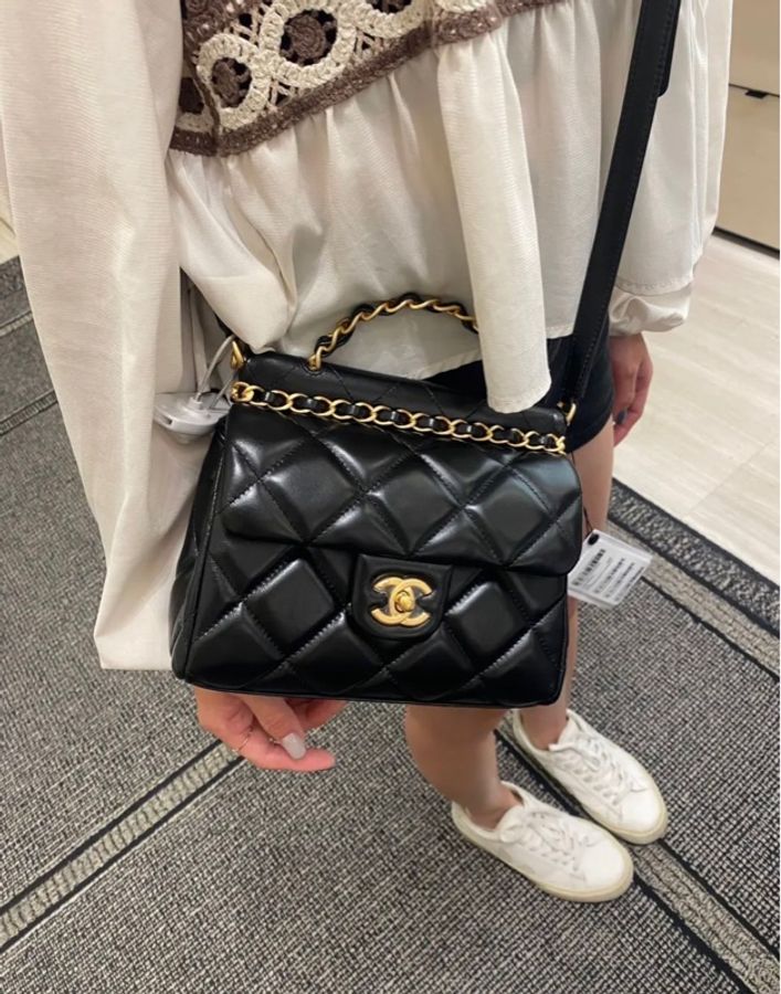 JK國際二手精品✨ Chanel手柄斜背包 芯片款 專櫃快20萬-1