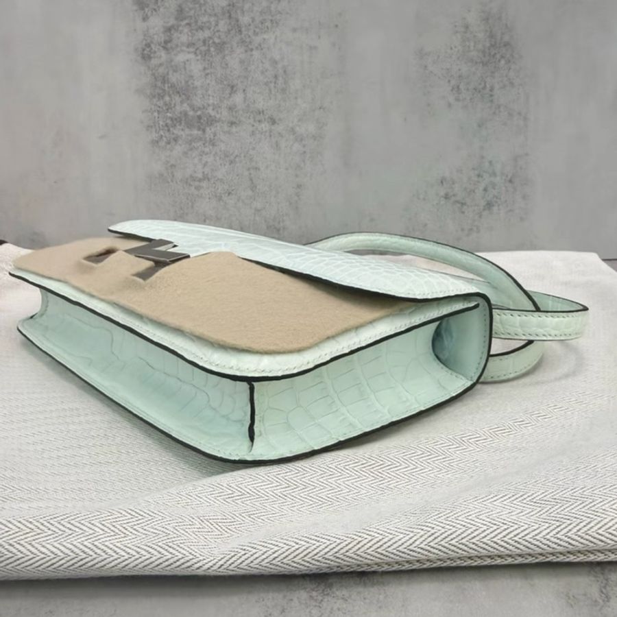 Hermes Constance康康 elan 氣泡綠 銀扣K刻-3