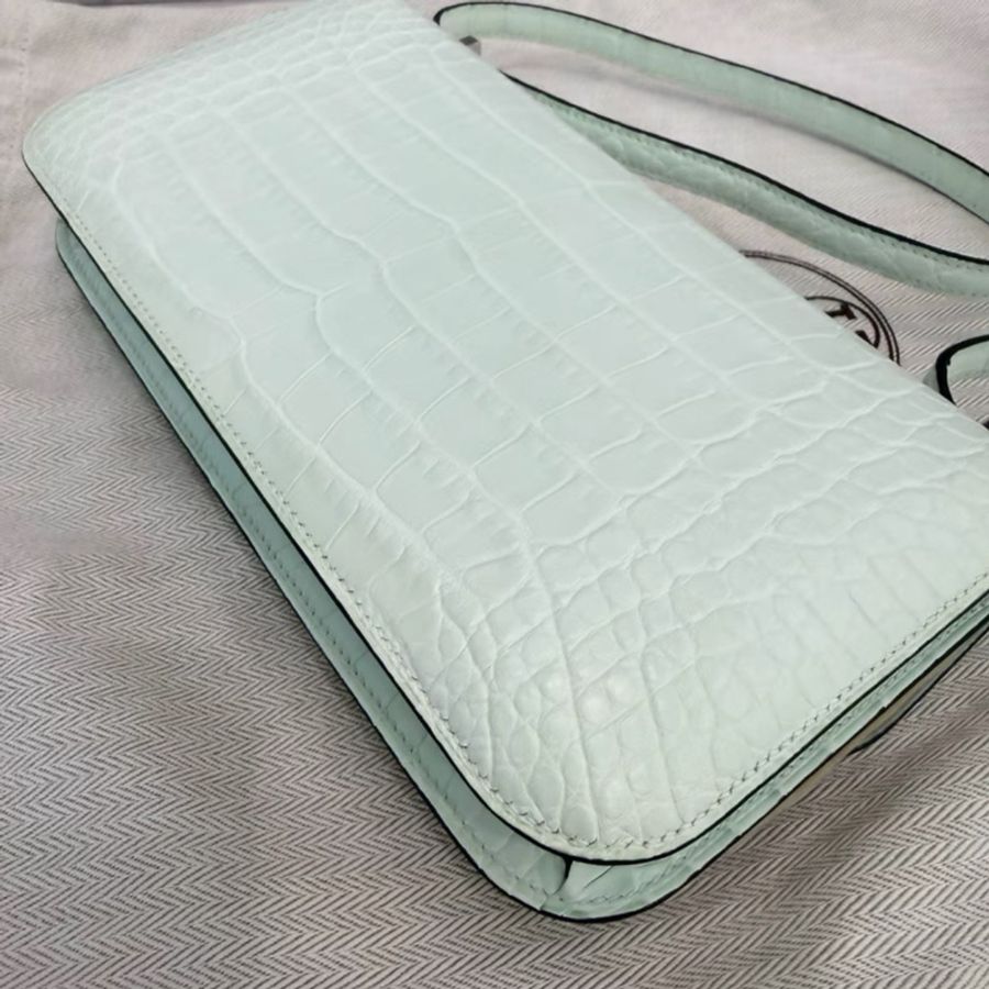 Hermes Constance康康 elan 氣泡綠 銀扣K刻-5