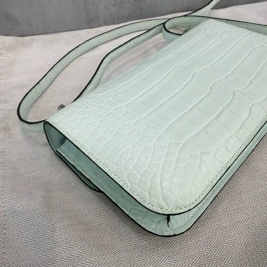 Hermes Constance康康 elan 氣泡綠 銀扣K刻-6