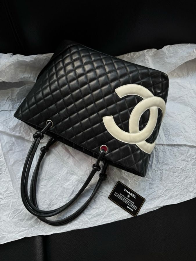 Chanel 香奈兒康鵬黑白托特包 購物包-1