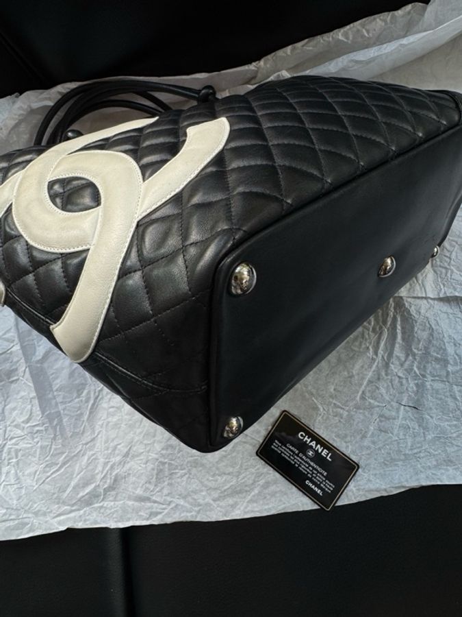 Chanel 香奈兒康鵬黑白托特包 購物包-6
