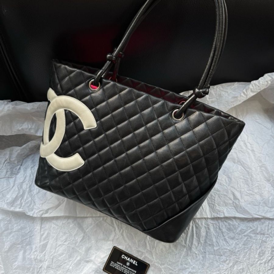 Chanel 香奈兒康鵬黑白托特包 購物包-8