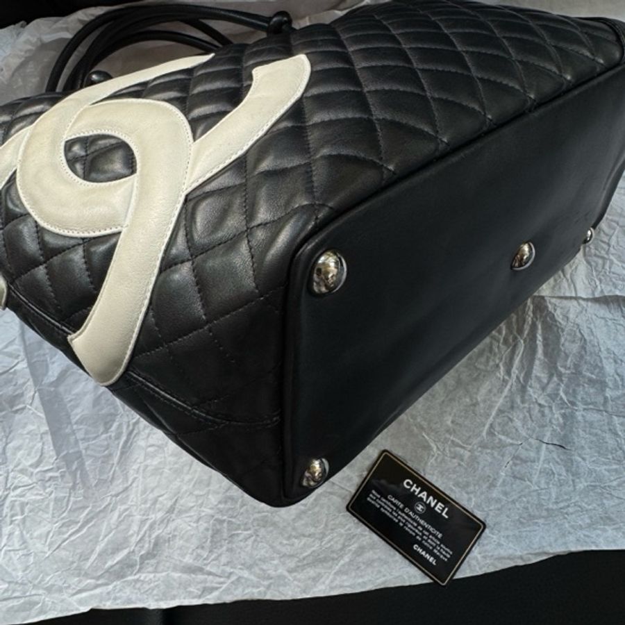 Chanel 香奈兒康鵬黑白托特包 購物包-12