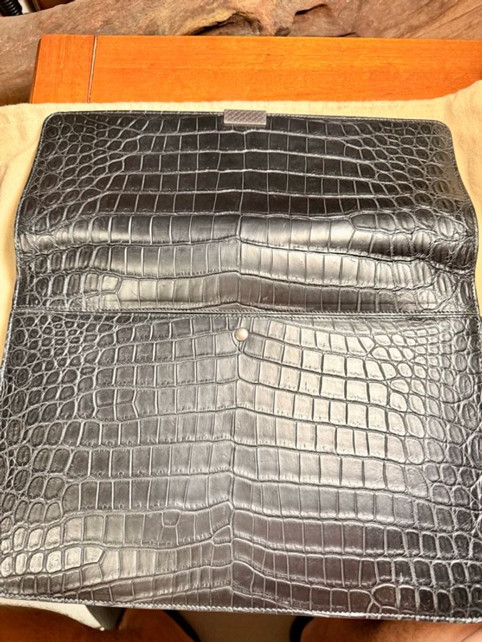 Bottega Veneta 真鱷魚皮手拿包/公事包-4
