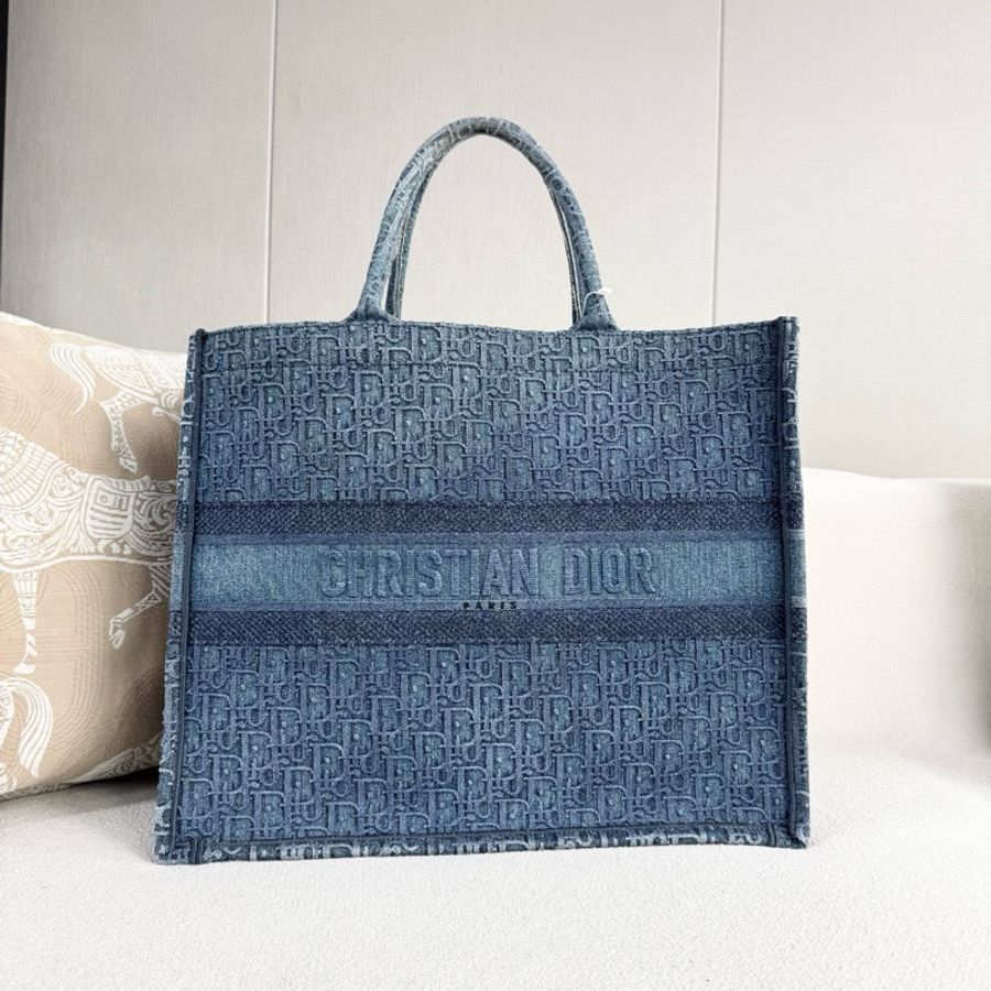 Dior • 經典牛仔刺繡老花Book Tote 大號托特 🈶保卡-2
