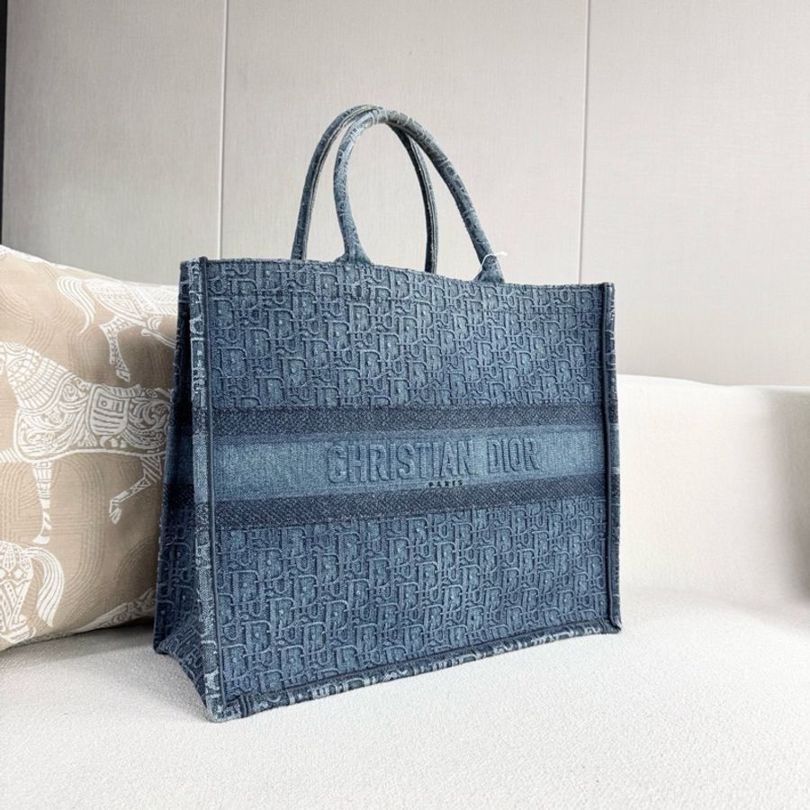 Dior • 經典牛仔刺繡老花Book Tote 大號托特 🈶保卡-3