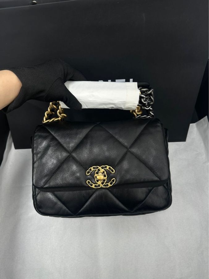 #全新全配🈶購證 #芯片款 #專櫃2️⃣3️⃣萬 香奈兒黑金19bag小號-11