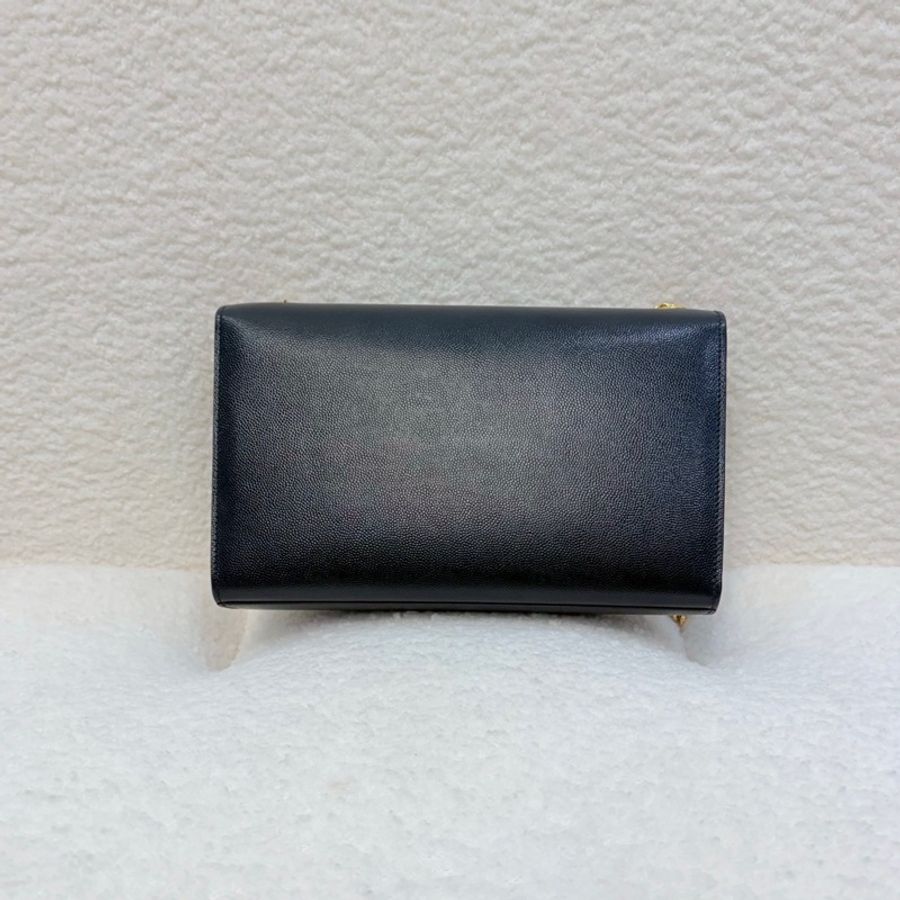 Saint Laurent YSL 黑色 粒面牛皮 Kate 中型 鍊條包 肩背包 斜背包 金釦 364021-5