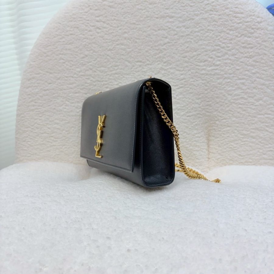 Saint Laurent YSL 黑色 粒面牛皮 Kate 中型 鍊條包 肩背包 斜背包 金釦 364021-6