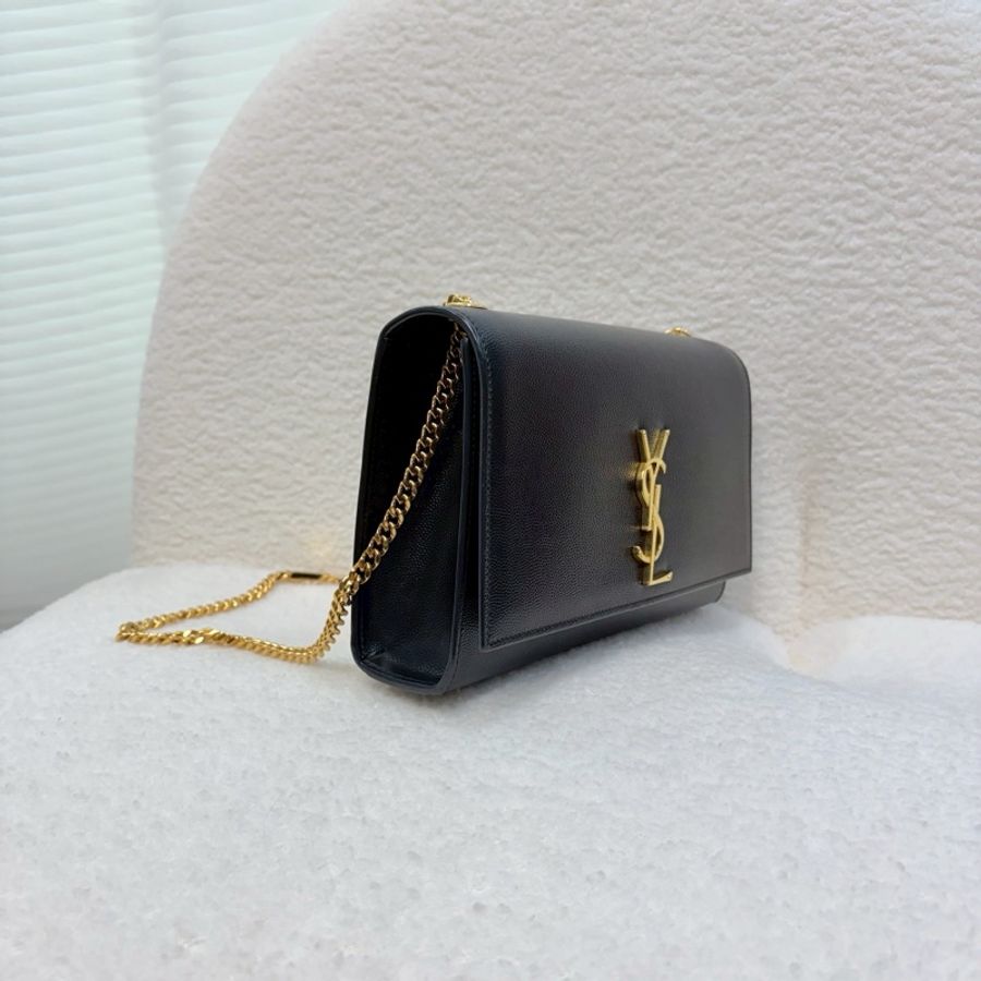 Saint Laurent YSL 黑色 粒面牛皮 Kate 中型 鍊條包 肩背包 斜背包 金釦 364021-7