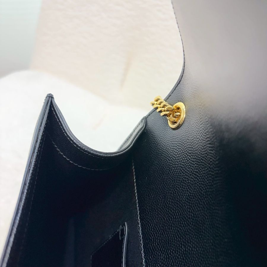 Saint Laurent YSL 黑色 粒面牛皮 Kate 中型 鍊條包 肩背包 斜背包 金釦 364021-10