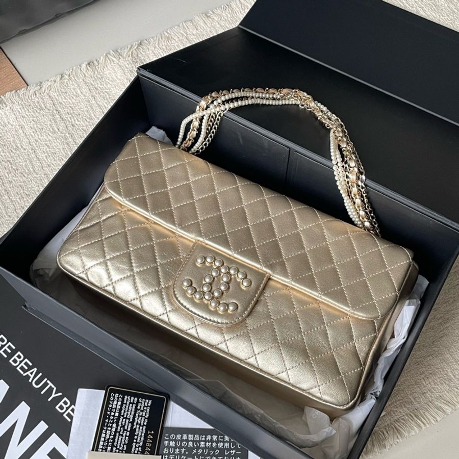 Chanel • 威斯敏斯特系列香檳金珍珠鏈條Cf 🈶保卡-0