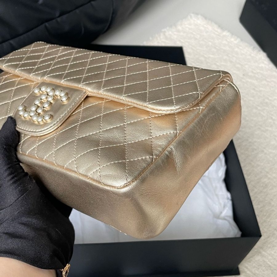 Chanel • 威斯敏斯特系列香檳金珍珠鏈條Cf 🈶保卡-3
