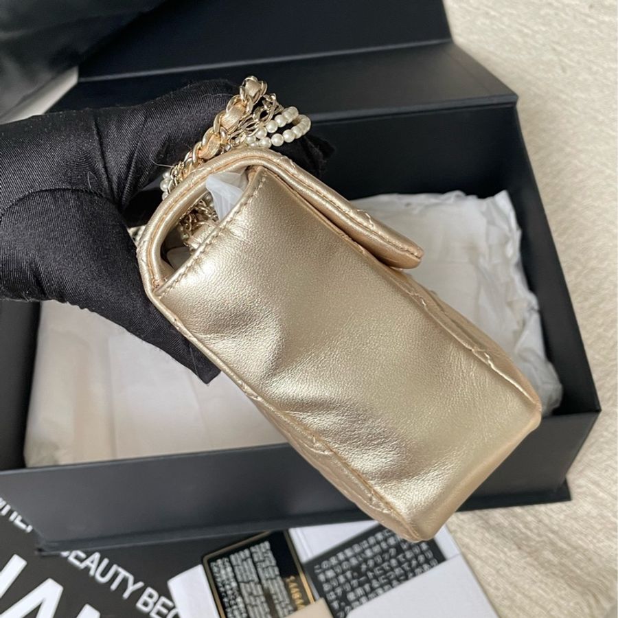 Chanel • 威斯敏斯特系列香檳金珍珠鏈條Cf 🈶保卡-4