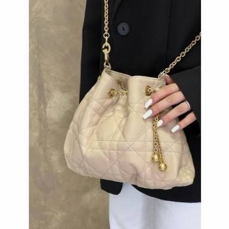 Dior 迪奧Summer系列 AMMI 裸色 雙金球 餃子包 斜背包 肩背包 手提包-3