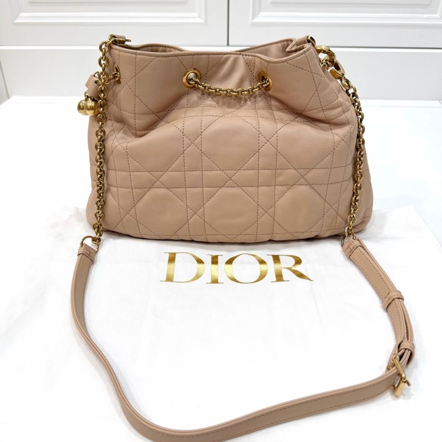 Dior 迪奧Summer系列 AMMI 裸色 雙金球 餃子包 斜背包 肩背包 手提包-8
