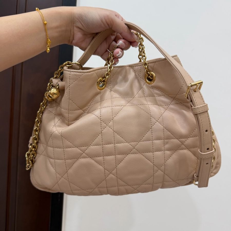 Dior 迪奧Summer系列 AMMI 裸色 雙金球 餃子包 斜背包 肩背包 手提包-10