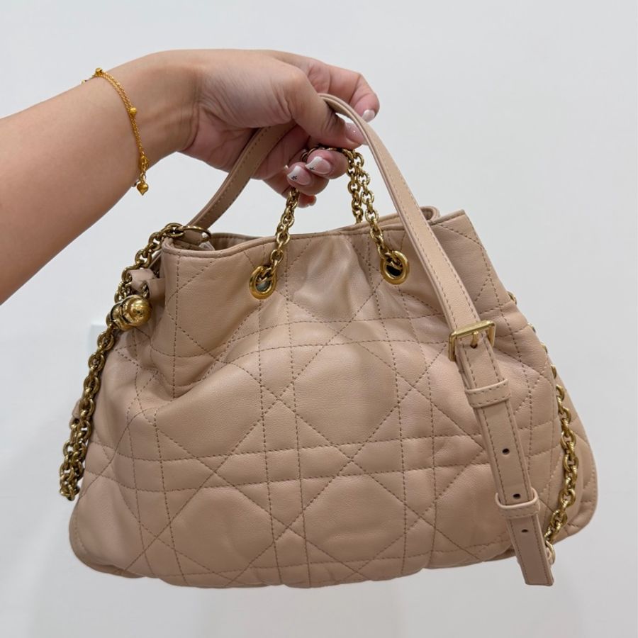 Dior 迪奧Summer系列 AMMI 裸色 雙金球 餃子包 斜背包 肩背包 手提包-11