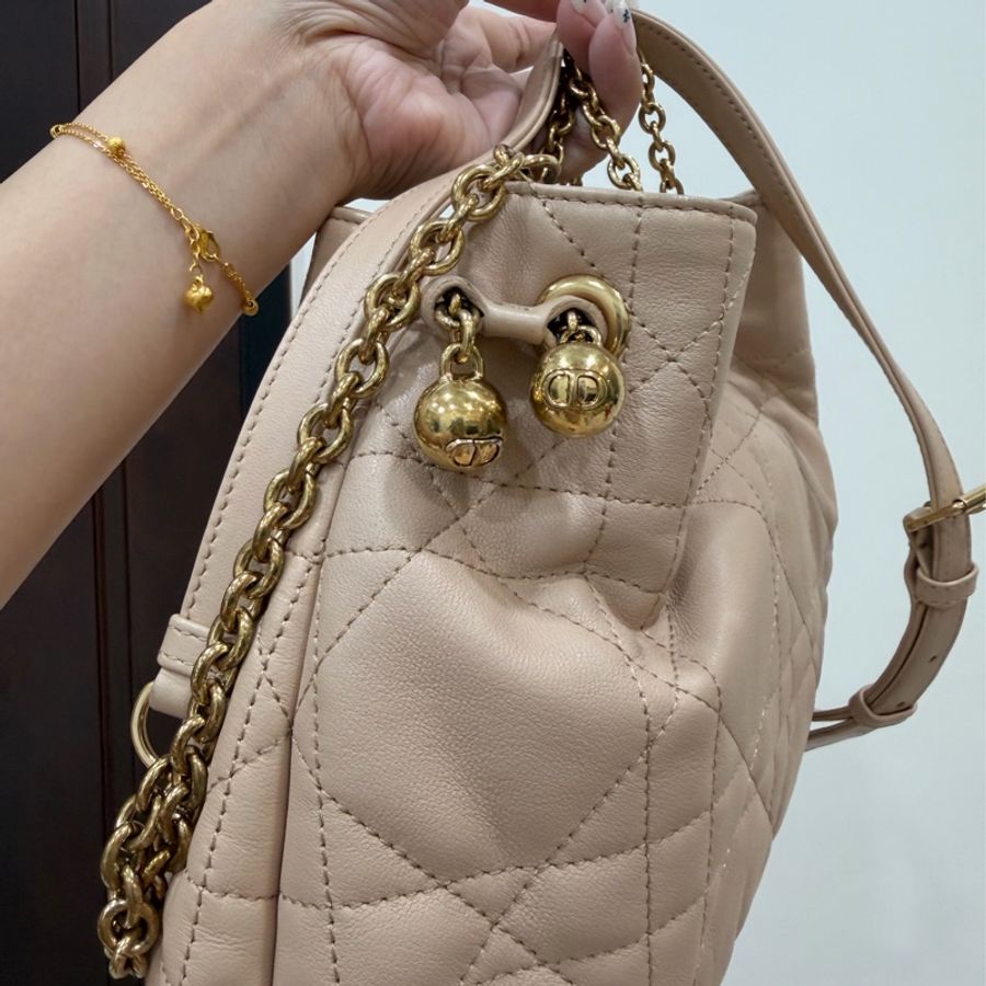 Dior 迪奧Summer系列 AMMI 裸色 雙金球 餃子包 斜背包 肩背包 手提包-13