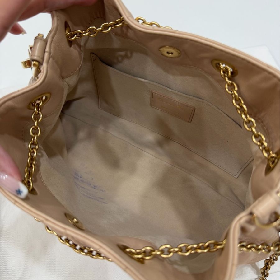 Dior 迪奧Summer系列 AMMI 裸色 雙金球 餃子包 斜背包 肩背包 手提包-25