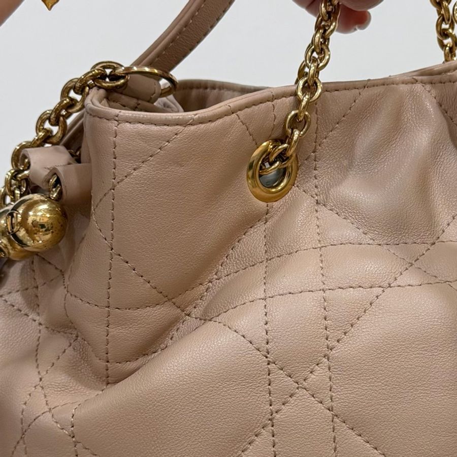 Dior 迪奧Summer系列 AMMI 裸色 雙金球 餃子包 斜背包 肩背包 手提包-31