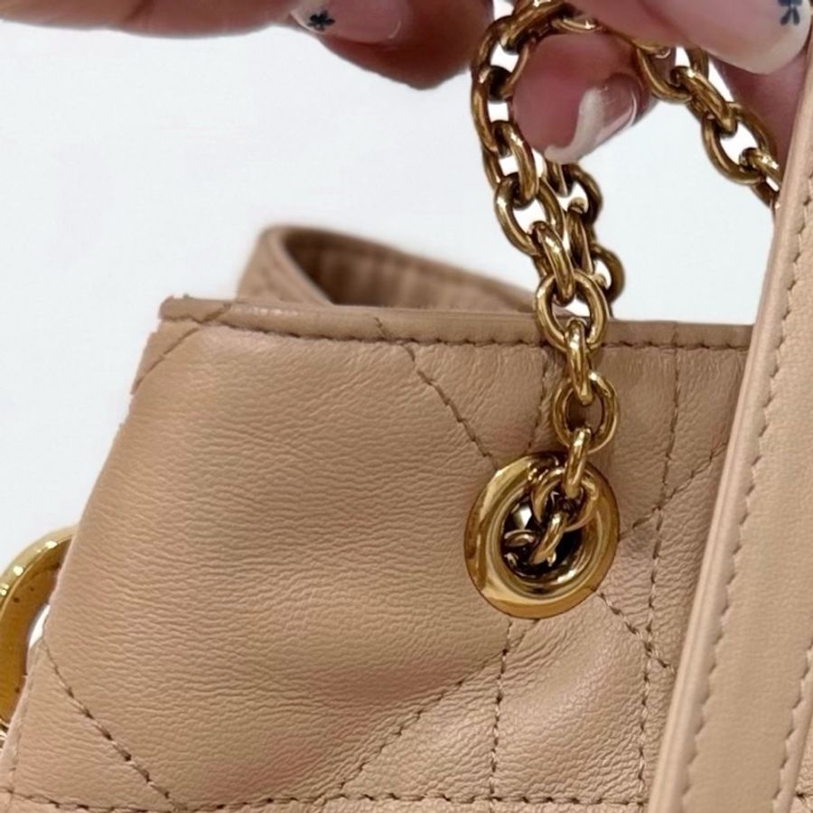 Dior 迪奧Summer系列 AMMI 裸色 雙金球 餃子包 斜背包 肩背包 手提包-34