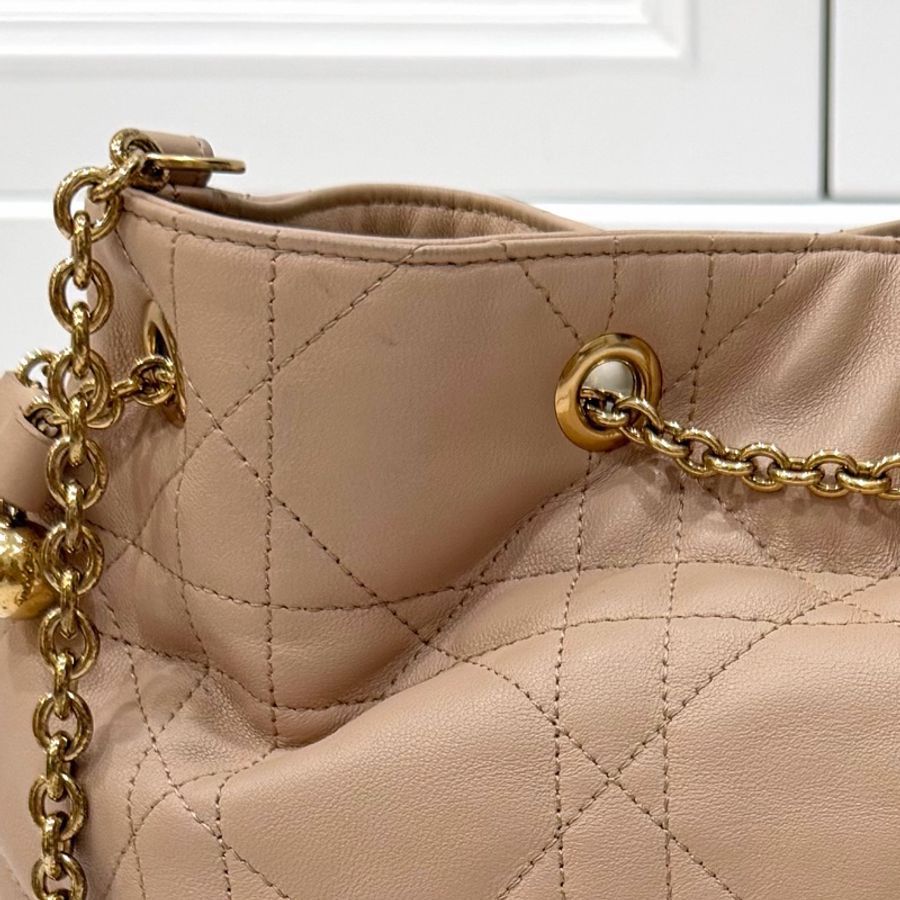 Dior 迪奧Summer系列 AMMI 裸色 雙金球 餃子包 斜背包 肩背包 手提包-36