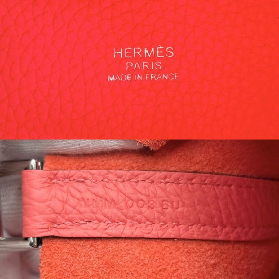 愛馬仕 Picotin Lock PM 女士手提包,HERMES W,Taurillon 皮革,紅色,銀色五金,2024 年款。-4