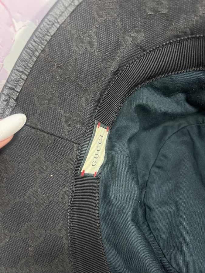 Gucci • 經典黑色老虎暗紋大Logo漁夫帽-5