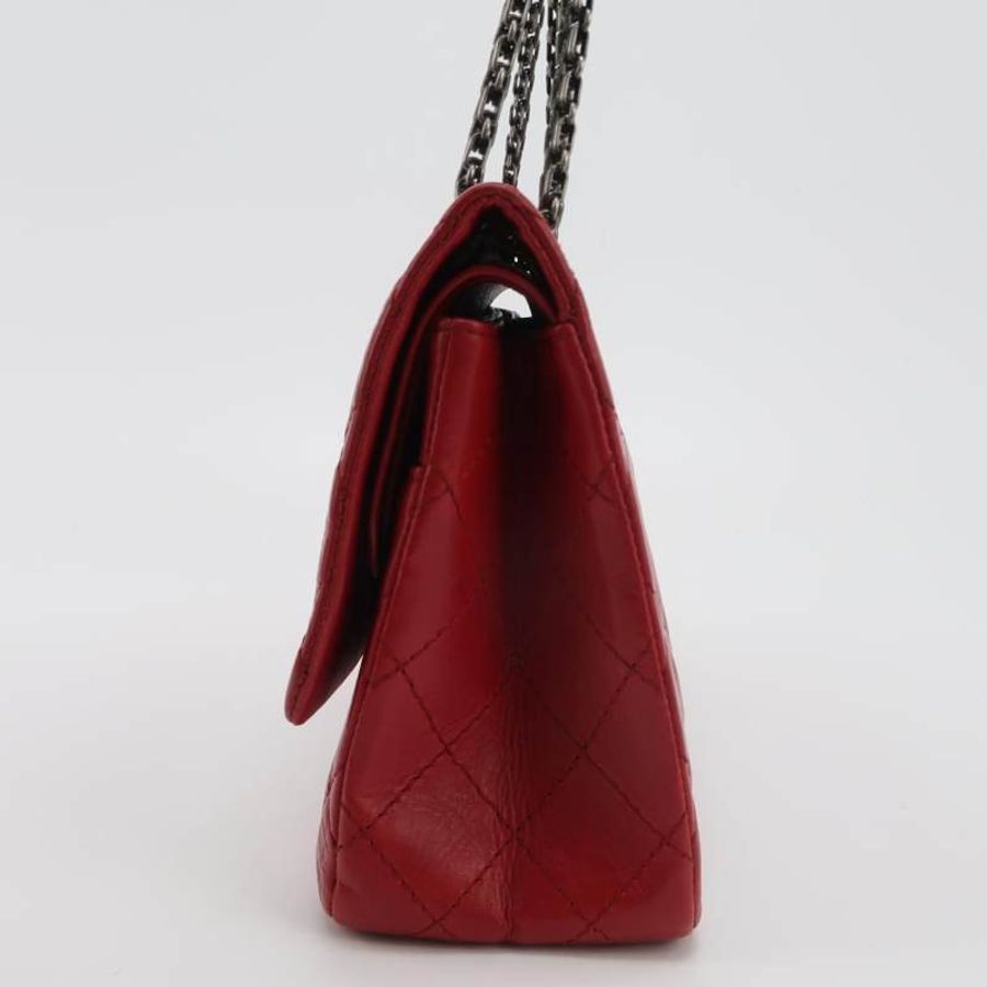 Chanel 2.55 Flag Bag 季節限定款大牛皮菱格絎縫長方形旋扣單肩包-2