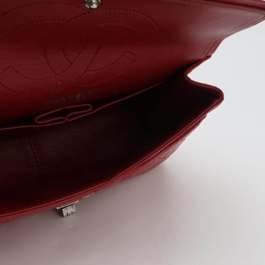 Chanel 2.55 Flag Bag 季節限定款大牛皮菱格絎縫長方形旋扣單肩包-6