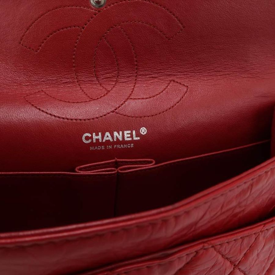 Chanel 2.55 Flag Bag 季節限定款大牛皮菱格絎縫長方形旋扣單肩包-7