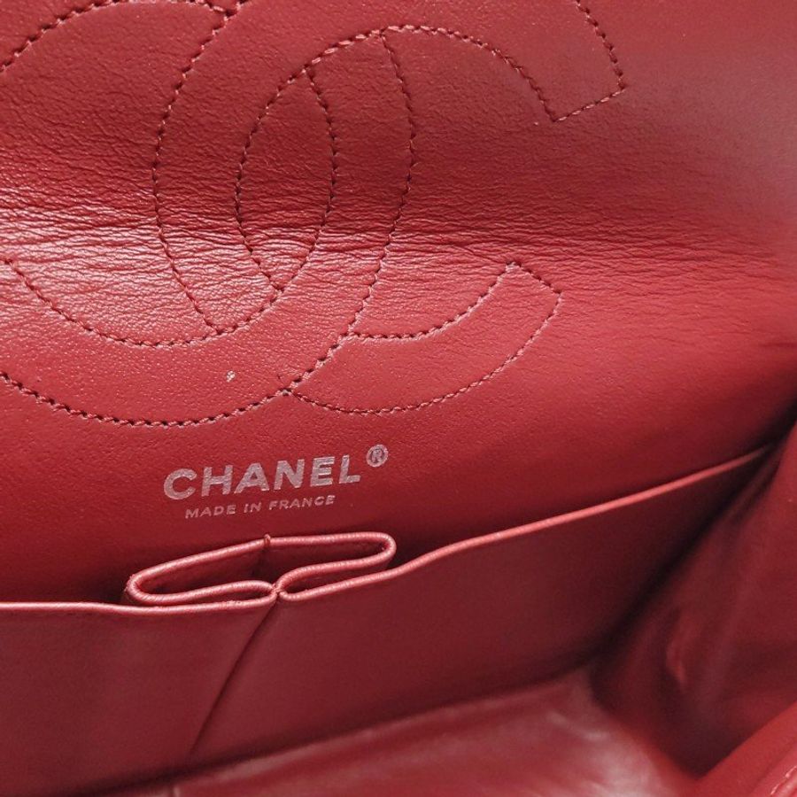 Chanel 2.55 Flag Bag 季節限定款大牛皮菱格絎縫長方形旋扣單肩包-8