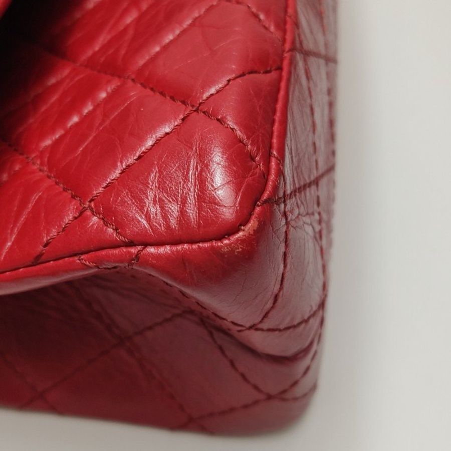 Chanel 2.55 Flag Bag 季節限定款大牛皮菱格絎縫長方形旋扣單肩包-15