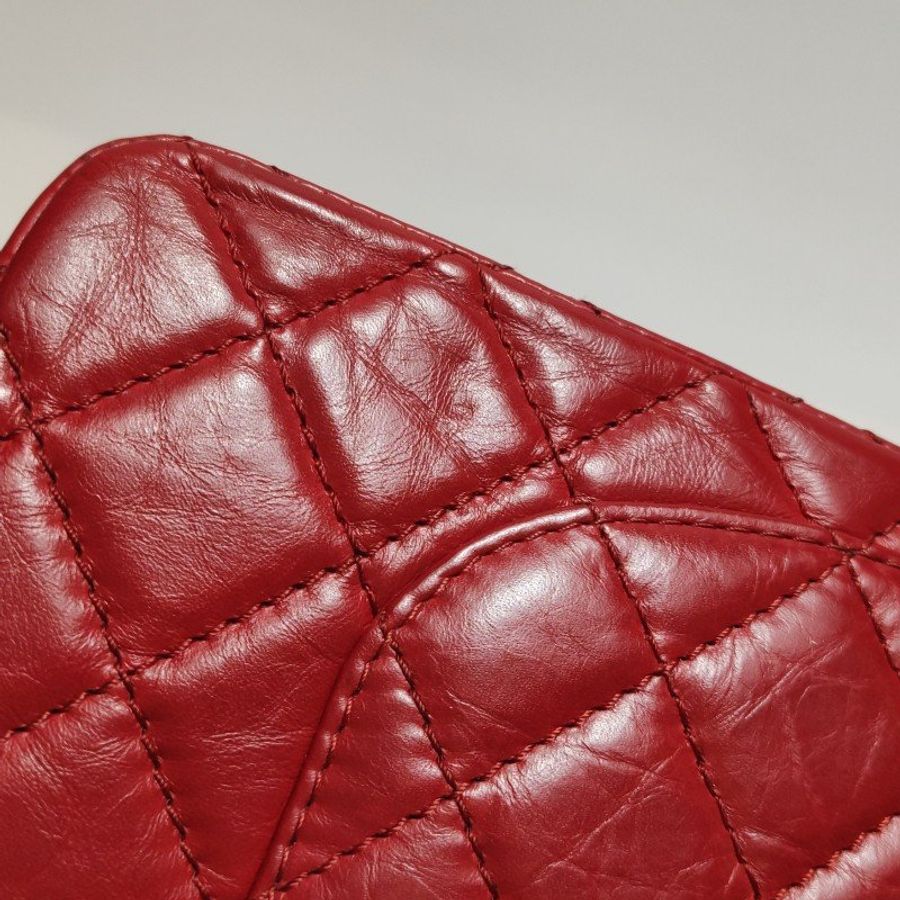 Chanel 2.55 Flag Bag 季節限定款大牛皮菱格絎縫長方形旋扣單肩包-26
