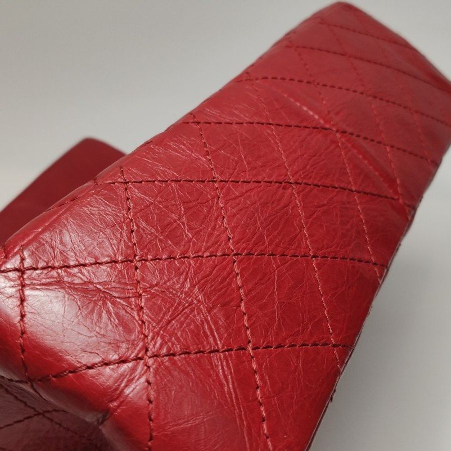 Chanel 2.55 Flag Bag 季節限定款大牛皮菱格絎縫長方形旋扣單肩包-28