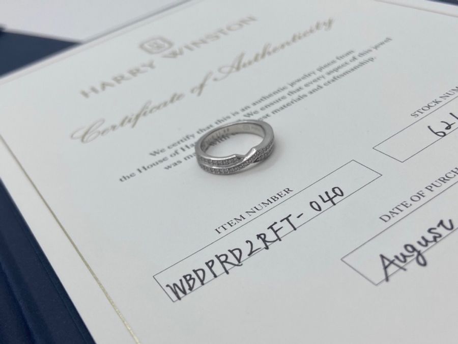Harry Winston海瑞溫斯頓HW 白金鑽石戒指,pt950材質,45碼-1